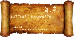 Máté Pongrác névjegykártya